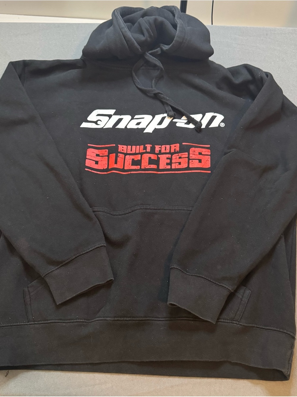Snap-On Black Hoodie with White Logo and Red 'Built for Success' Graphic XL